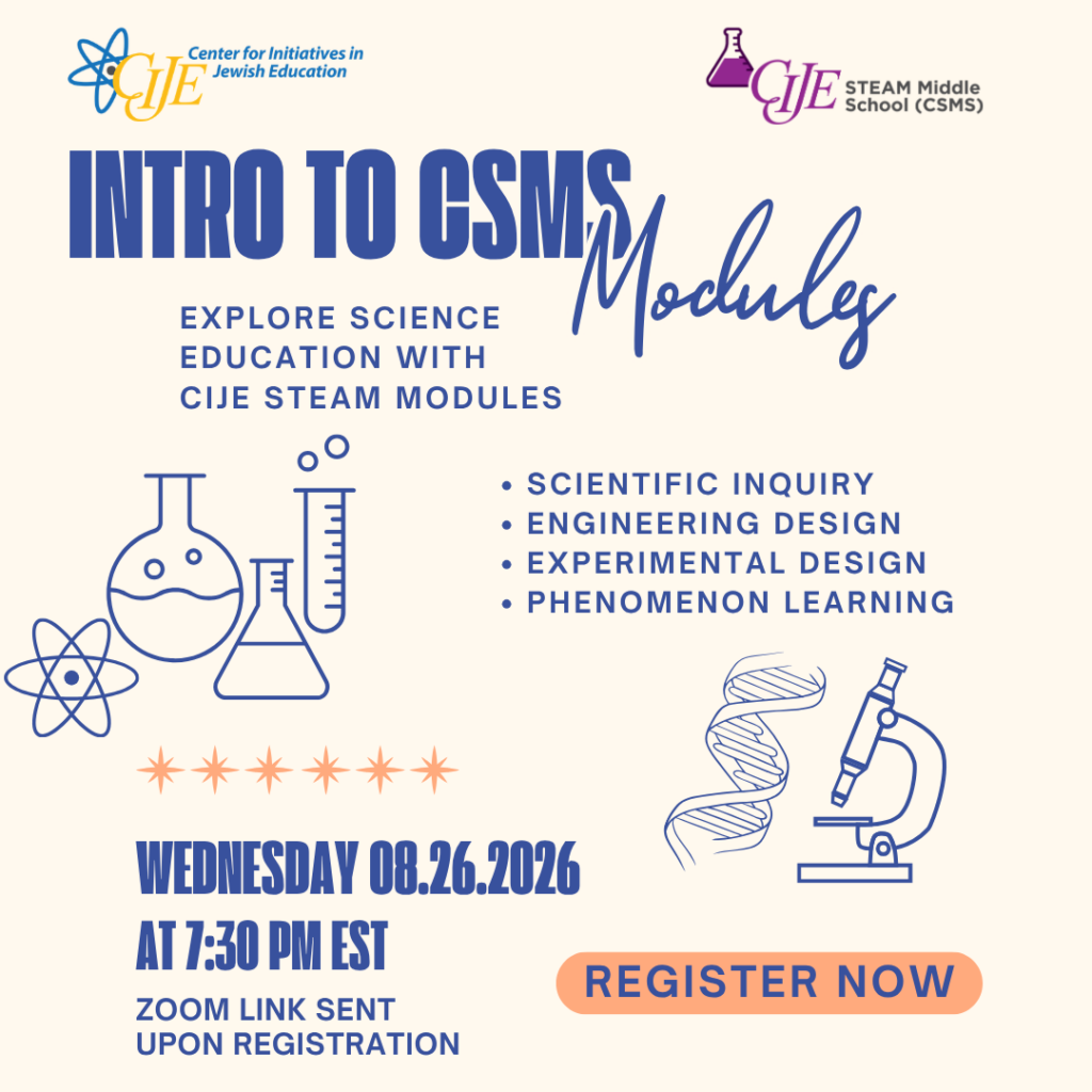 Intro to CIJE STEAM Middle School (CSMS) Modules
